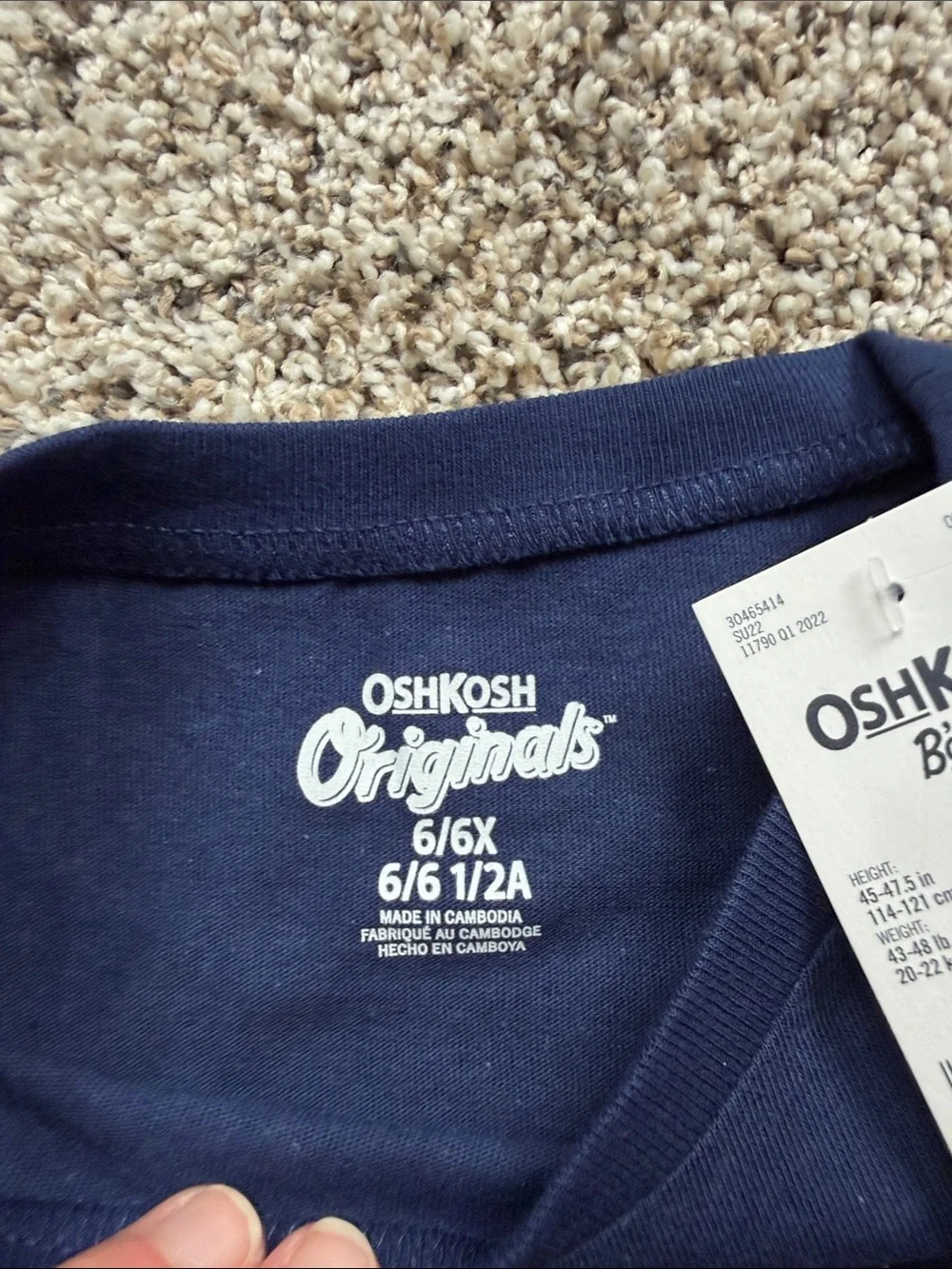 NWT OshKosh B'gosh Navy Tee with Red, Bright & Blue Popsicle size 6/6X